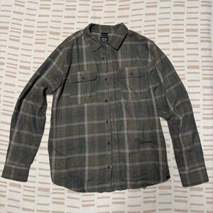 Prana Slim-fit Olive Flannel Shirt